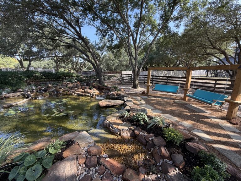 Residential landscape installation by JMAS Landscaping in Katy, TX